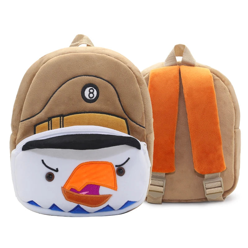 Cute Children's Backpack Plush Material Backpack for Boys and Girls Cartoon Animal Games Series Schoolbag Baby Backpack2-4 Years