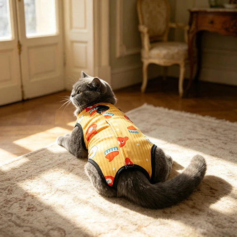 Cat Dog Anti-Licking Vest Pet Care Clothing Kitten Weaning Sterilization Suit High Elastic Surgery After Recovery Care Clothing