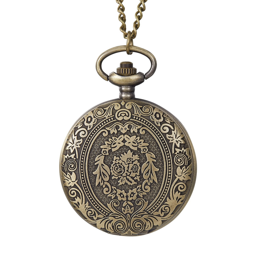 Retro nostalgic classical carved Zinc alloy case flip cover women men pocket watches necklaces hanging watches quartz watch
