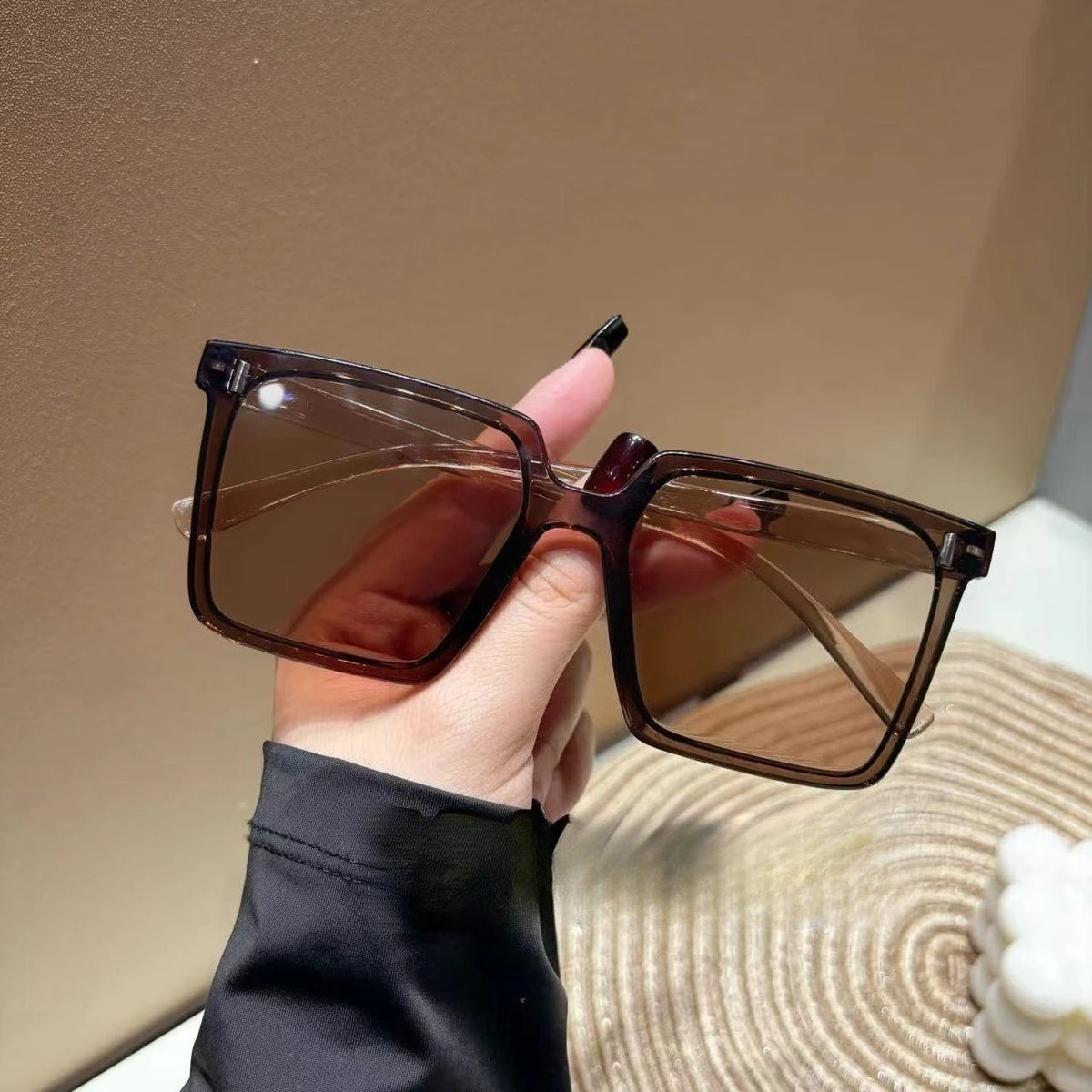 New Big Frame Sunglasses for Women Fashion Square Too Glasses Ladies Glasses Outdoor Sunshade Mirror for Men