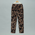 Summer Thin Nine Points Ice Silk Loose Straight Leg Pants High Waist Floral Design for Mom And andma Comfortable Casual Tro...