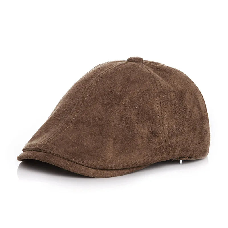 Toddler Kids Solid Beret Hat for Baby Boys Girls Adjustable Flat Ivy Caps Children Suede Felt Casquette