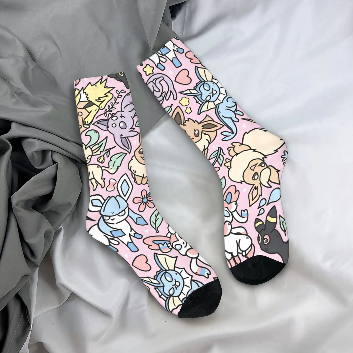 Men's Socks Pokemon Characters  Stockings Non-Slip Comfortable Socks Autumn Modern Design Outdoor Sports Socks