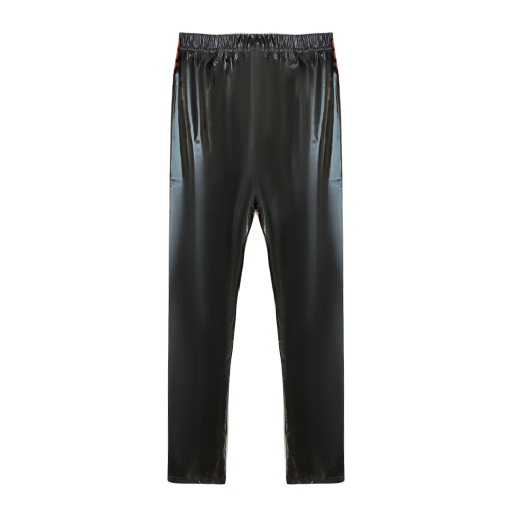 Fashion Men's Wet Look PU Leather Legging Skinny Pouch Pants Party Performance Clubwear Tight Pants Trousers Clothing
