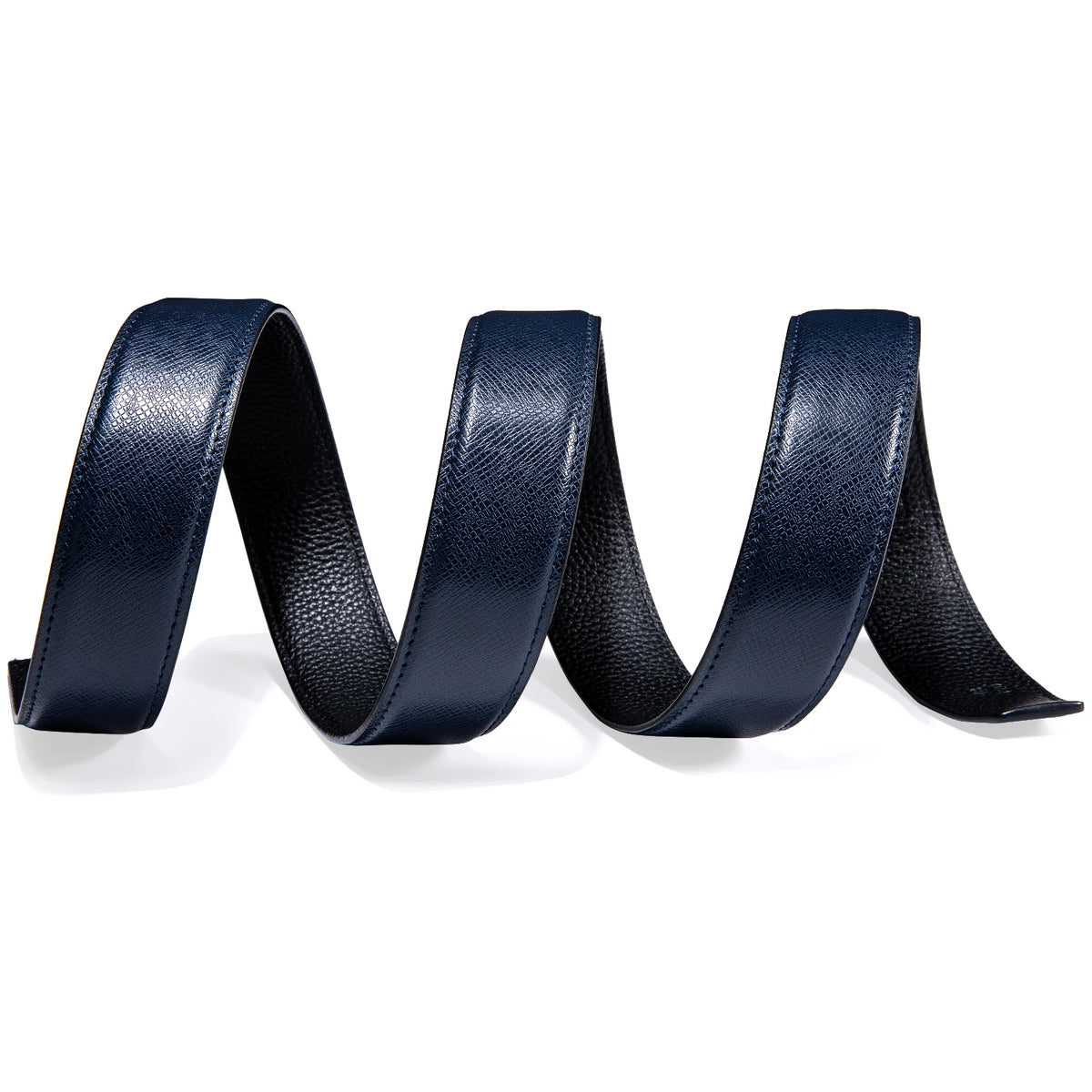 3.5cm wide Luxury Leather Belts for Men Automatic Buckle Blue Men's Belt without Buckle 130CM