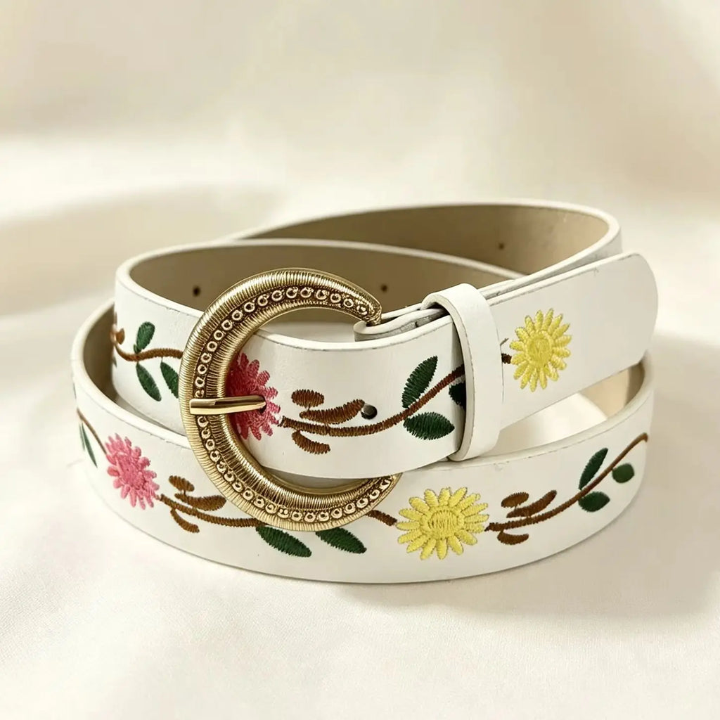 1 piece of women's belt with embroidered Bohemian style, suitable for daily outings and travel, paired with jeans and skirt
