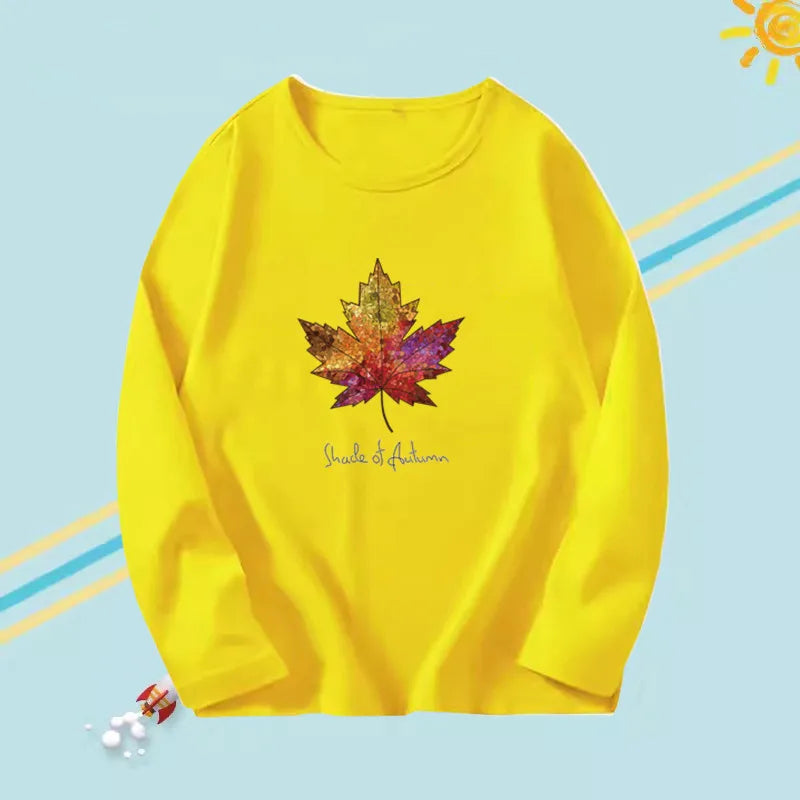 Kids Long Sleeve T-shirts Casual Boy Spring Autumn Base Tee Tops Big Boy Music Fashion T-shirts