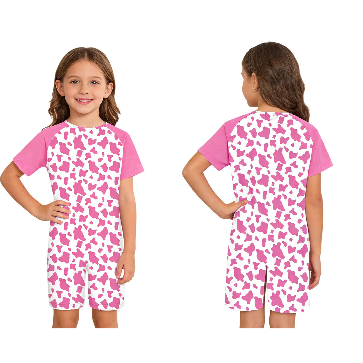 Kids Boys Girls Special Needs Adaptive Clothing Jumpsuit Ideal for Wearing All Day Short Sleeve Print Zipper Anti-Strip Rompers