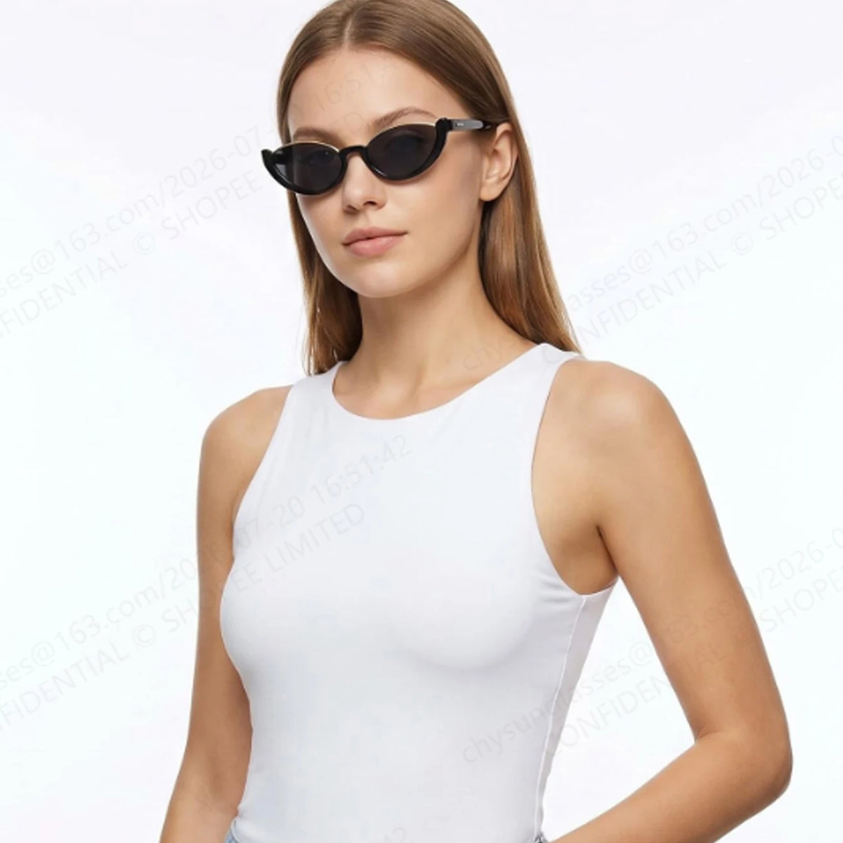 Women's Casual Sunglasses Half-frame UV Protection Glasses for Outdoor Activities Selfie Travel Driving Cycling