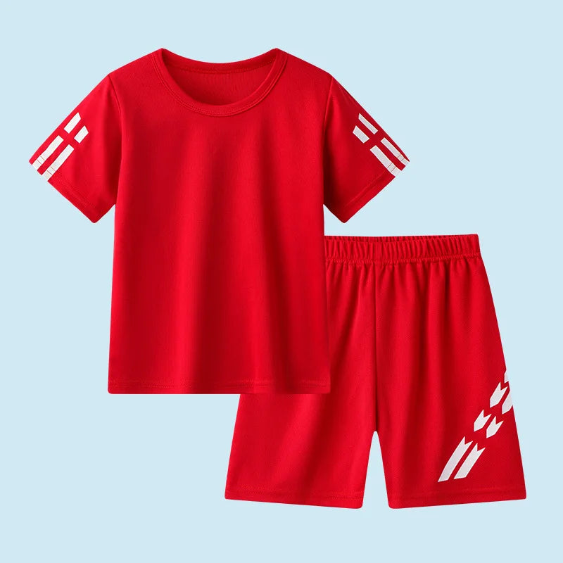 Boys Sportswear Summer Sets Kids Toddler 1 2 3 4 5 6 7 8 9 10 11 12 Years 2026 Mesh Stripes Teen Sports Ouifits Short Track Suit
