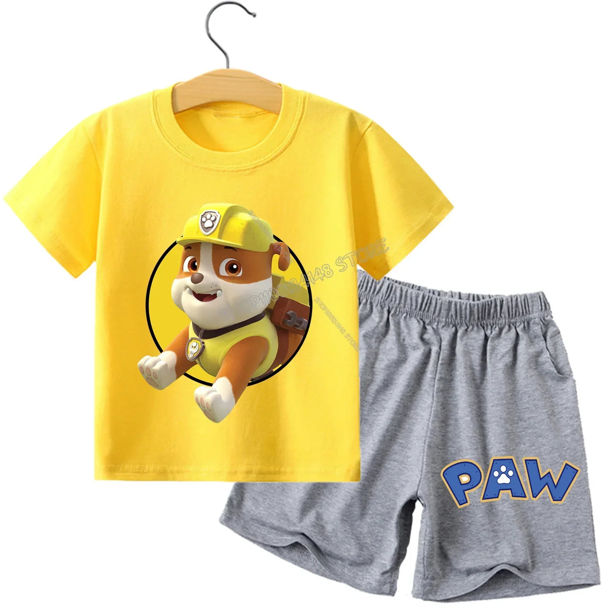Paw Patrol T-shirt Suit for Children Summer Tops+shorts 2pcs Pants Boys Girls Cartoon Pajamas Set Kids Home Wear Clothes Gift