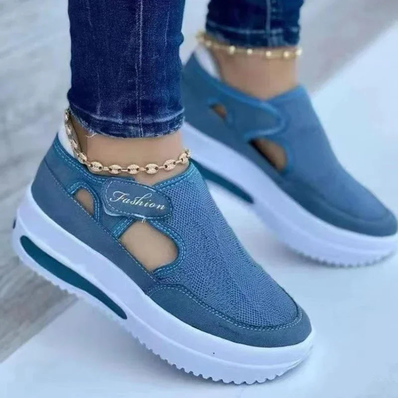 2025Spring New Women's Sports Shoes Fashion Thick-soled Lace-up Casual Sports Shoes Comfortable Running Women's Vulcanized Shoes