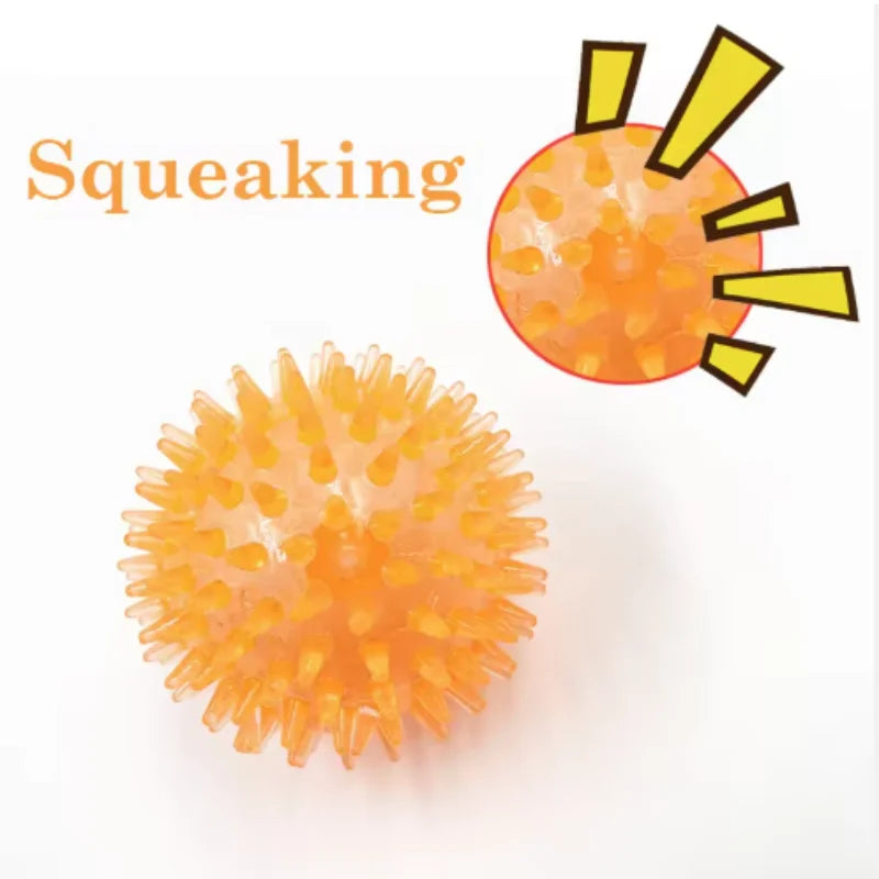 Pet Dog Toys Cat Puppy Sounding Toy Polka Squeaky Tooth Cleaning Ball TPR Training Pet Teeth Chewing Toy Balls Accessories