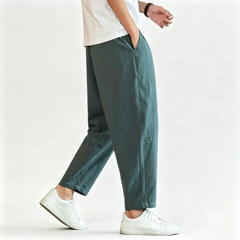 Men's Lightweight Ankel-Length Pants Solid Color Breathable Sweatpants Joggers Men Baggy Pants Streetwear Long Trousers Men
