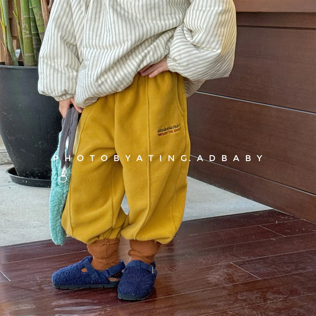 Children's Pants 2025 Autumn Winter Toddler Boys Warm Sweatpants Baby Girls Fleece Casual Trousers Kids Clothes