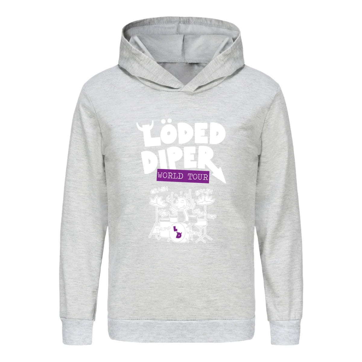 Kids Loded Diper Hoodie Diary of a Wimpy Kid Rock Band Pullover Hooded Sweatshirt for Boys Girls Casual Music Fans Top