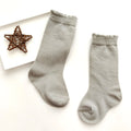 New Kids Knee High Socks Baby Girls Boys Flat Long Sock Soft Cotton Solid Color Children Stockings For 0-7 Years