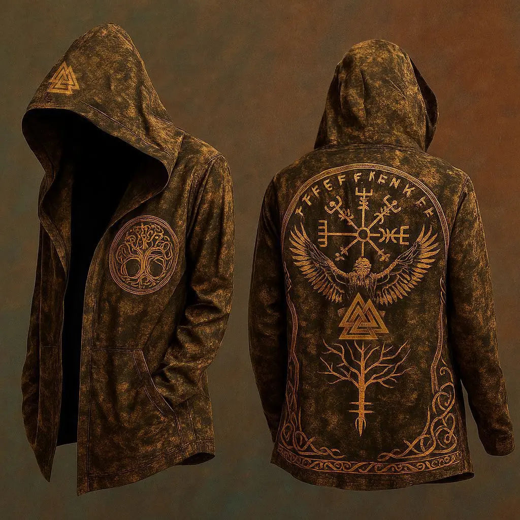 New style hoodie2025Cross-border European and American Style Men's Hoodie Cardigan Tough Guy No Zipper Printed Halloween Hooded