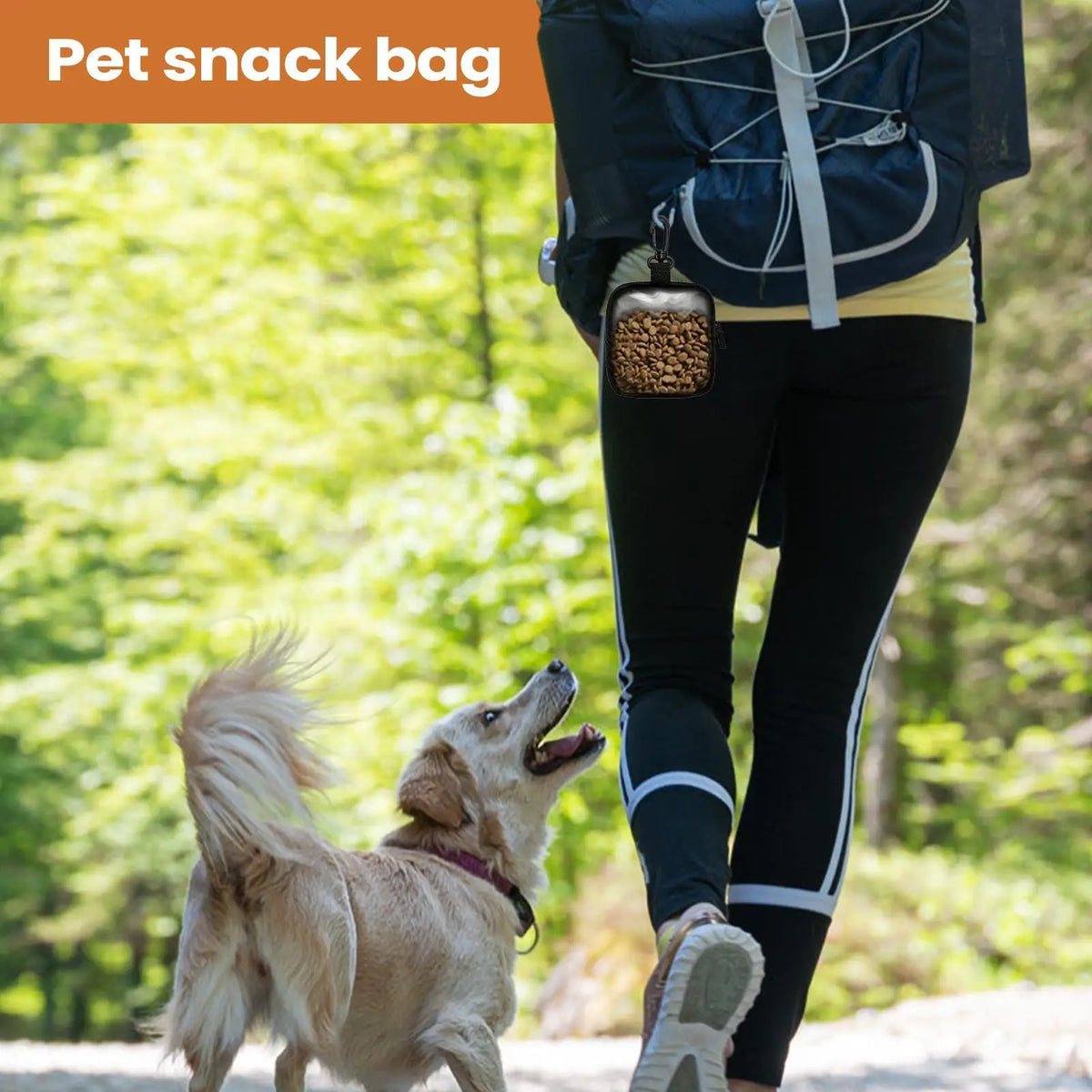 Portable Dog Treat Pouch Pet Training Food Storage Dispenser Multi-Purpose Snack Pouch for Outdoor Walking Camping Pet Owners