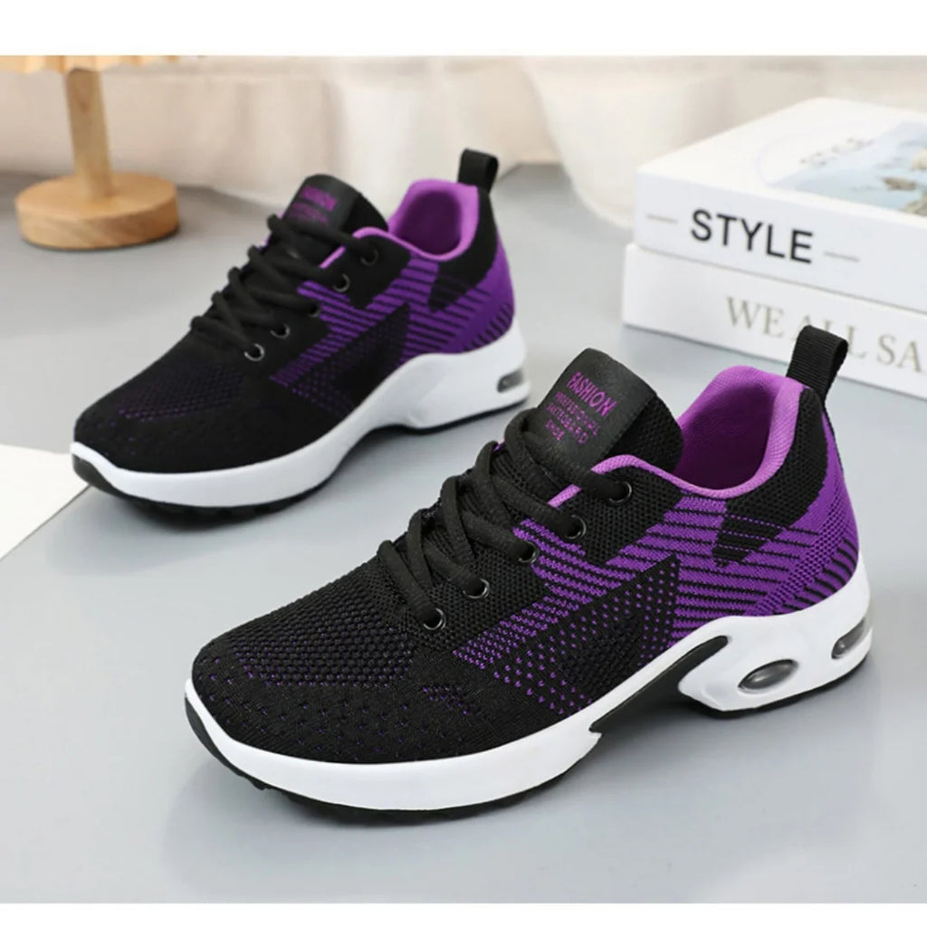 Women's Running Shoes Large Size  Spring New Casual Breathable Lace-Up Air Cushion Sports Sneakers