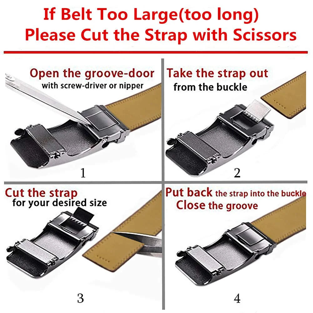 3.5CM multicolor Men Belts Automatic Buckle Belt Genune Leather High Quality Belts For Men Leather Strap Casual Buises for Jeans