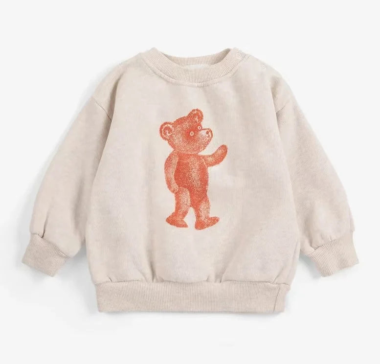 Kids Sweatshirt 2026 Winter New Fashion Plus Fleece Warm Boys and Girls Hooded Sweatshirt Cotton Crew Neck Long Sleeve T-Shirt