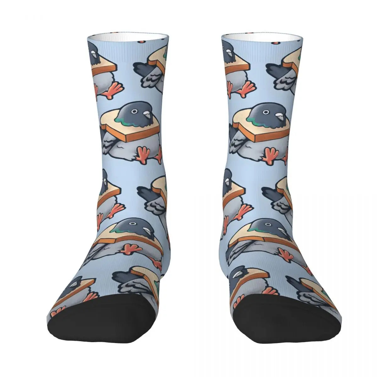 Funny Men's Socks Hungry Pigeon Retro Hip Hop Casual Crew Sock Gift Pattern Printed