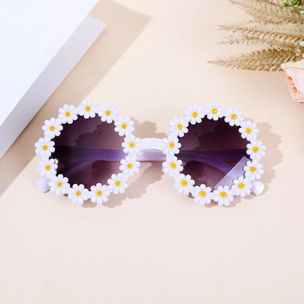 Kids Flower Sunglasses Comfortable Girls Sun Glasses Cute Daisy Sunglasses Playful Rose Red Kids Sunglasses For Photo Styling