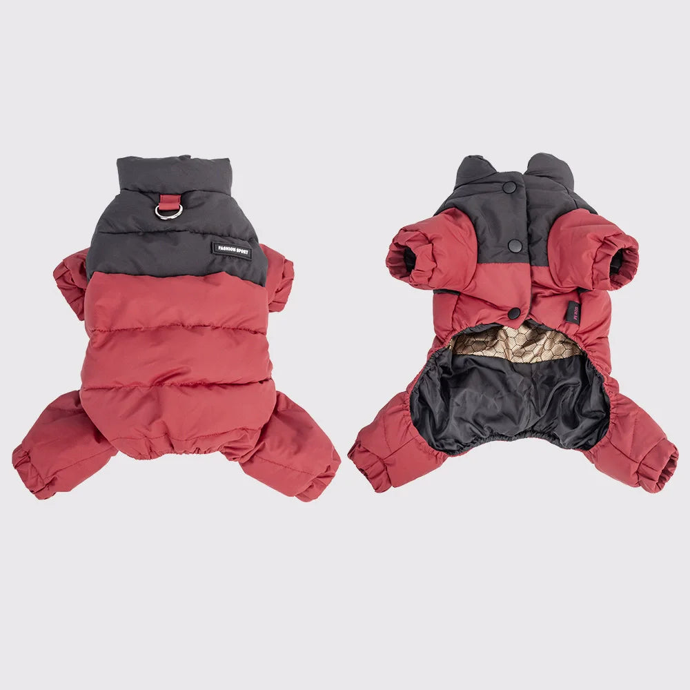 Winter Warmth Cotton Clothing for Pet Thickened Jumpsuit Coat Graphene Windproof Waterproof Pullable Dog Clothes