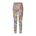 Women High-Waisted Vintage Paisley Print Sports Leggings Full Length Athletic Pants for Yoga Fitness and Casual Boho Chic Wear