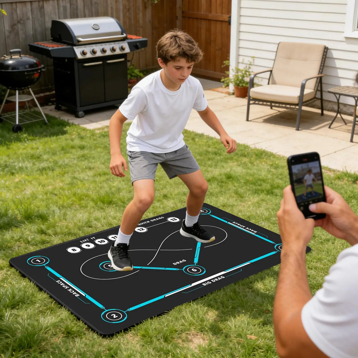 Hockey Training Mat Indoor Outdoor Quiet Non-Slip Large Stickhandling Pad Training Equipment For Adults Kids Soccer Lovers