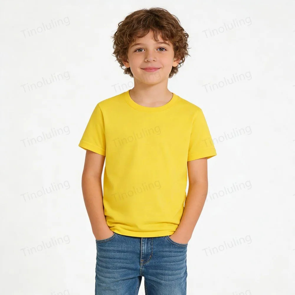 13 Colors Kids Tshirts Plain Boys Tee Shirts Cotton 100% Toddler Girl T Shirt Teen Summer Clothes Cute Blue Yellow Red Tshirt