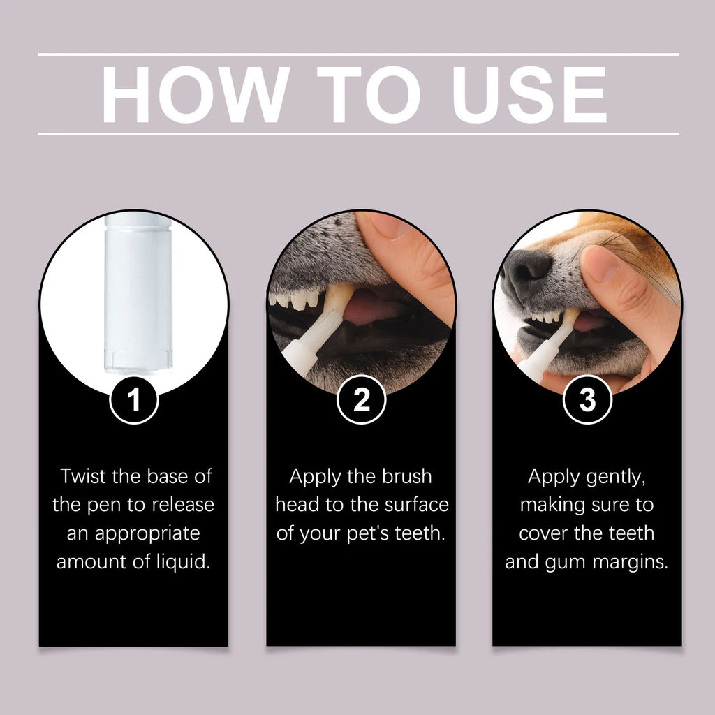 Pet Toothbrush Pen Thoroughly Cleaning Pet's Mouth Reduce Dental Plaque Accumulation Eliminate Oral Odors Pet Teeth Cleaning Pen