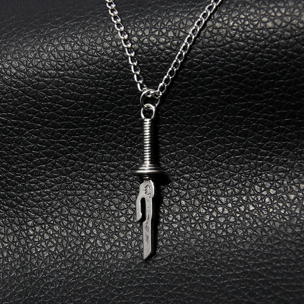 Anime Jujutsu Kaisen Fushiguro Toji Sword Necklace Spear of Tianri Knife Pendant Cosplay Necklaces For Unisex Choker Jewelry