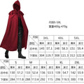 2026 Medieval Men's Black Retro Cosplay Hooded Cape Gothic Long Cloak Jacket, Red Green Blue Available, Unisex Jacket