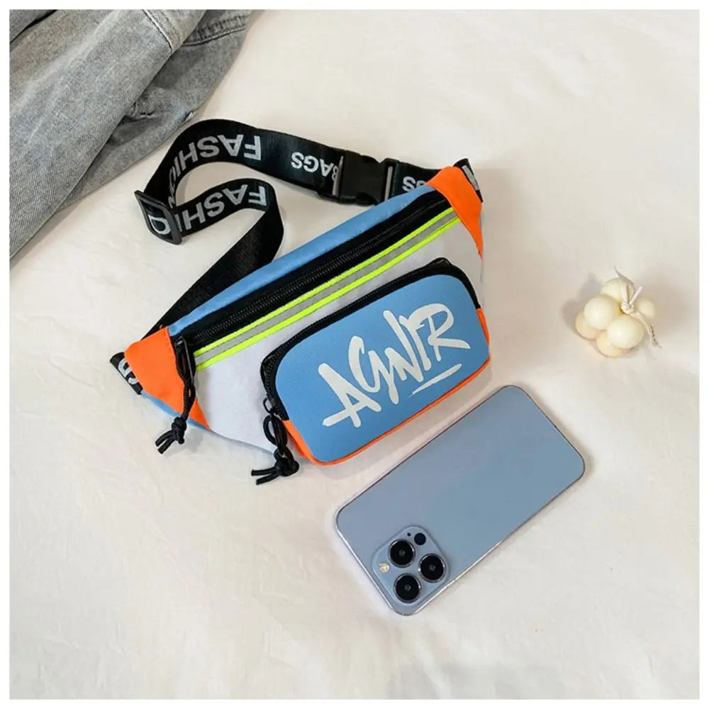 Children Mini Waist Bags Oxford Cute Letter Girls Boys Banana Bag Fashion Fanny Pack Kids Shoulder Crossbody Chest Belt Bags