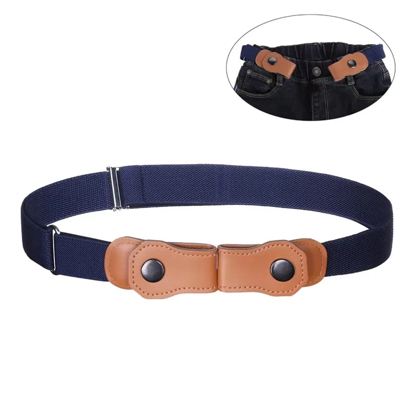 Girls and Boys Elastic Jeans Belt Without Buckle Kids Easybelt Adjustable Stretch Strap Fashion Student Waistband Belts