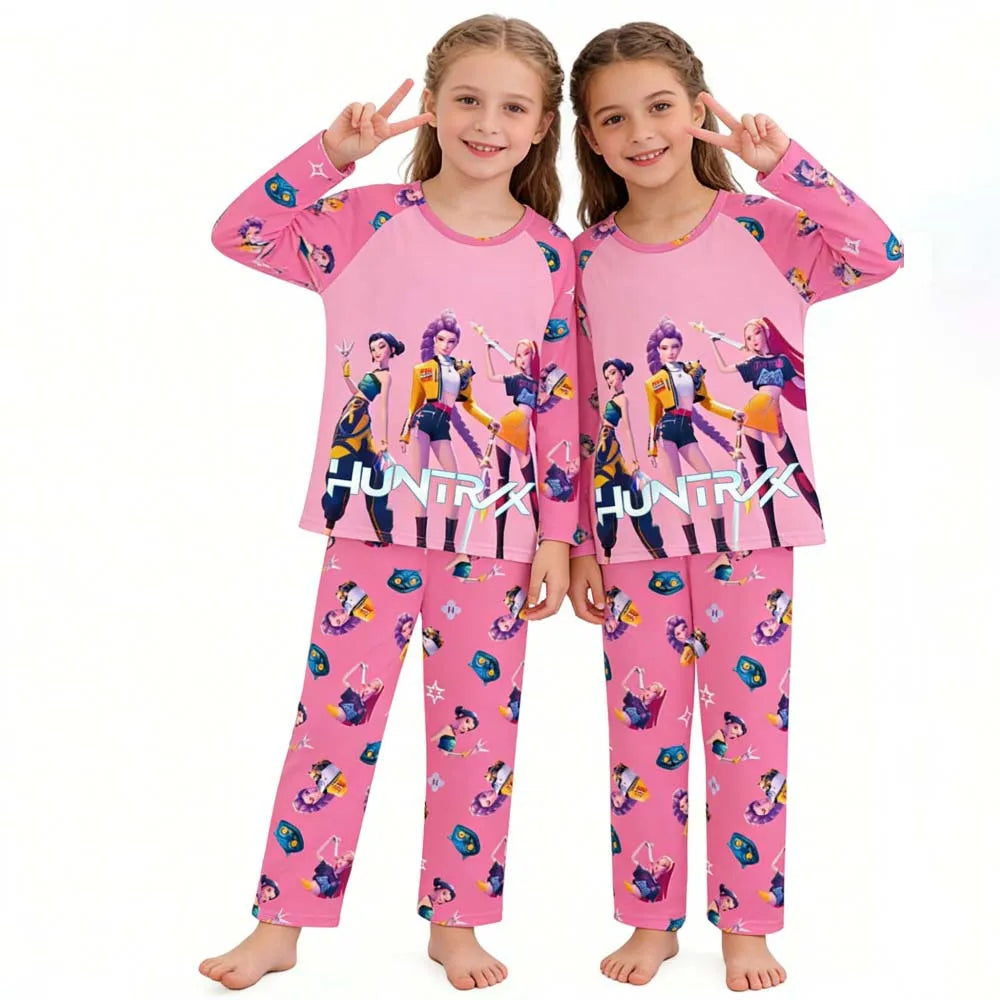 Kids Pajamas Set Long Sleeve Girls Clothing 2pcs Children's Sleepwear Teen Pyjamas Cartoon Boys Nightwear 3-14Y