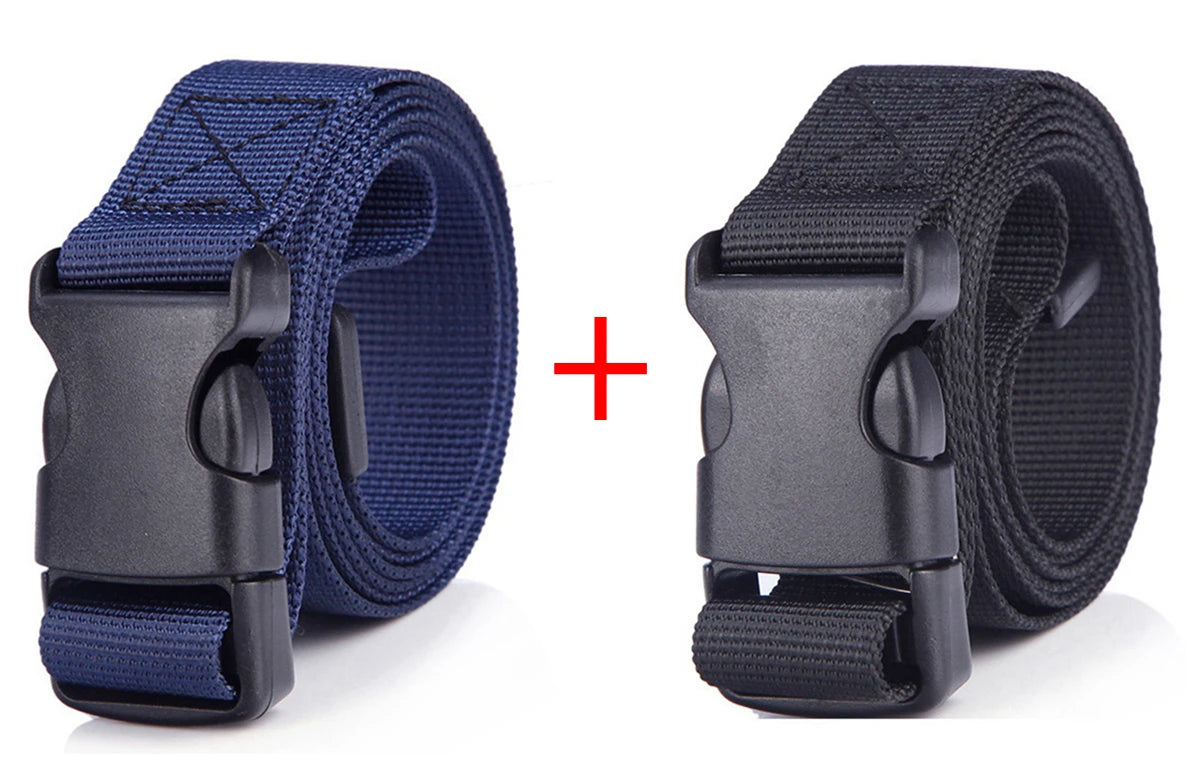 2pcs 25mm Kids Belt Boys Girls Lightweight Canvas Tactical Belt Quick Release Plastic Buckle Adjustable Children Waistband