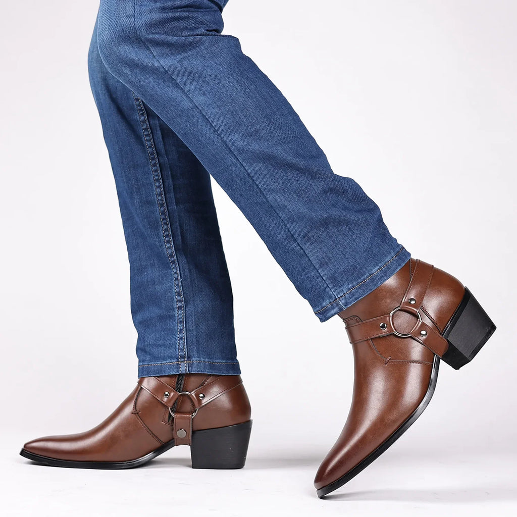 Shoes for Men High Quality Western Boots 2026 Fashion Chelsea Boots Luxury Men Cowboy Boots Designeer Wedding Office Dress Shoes