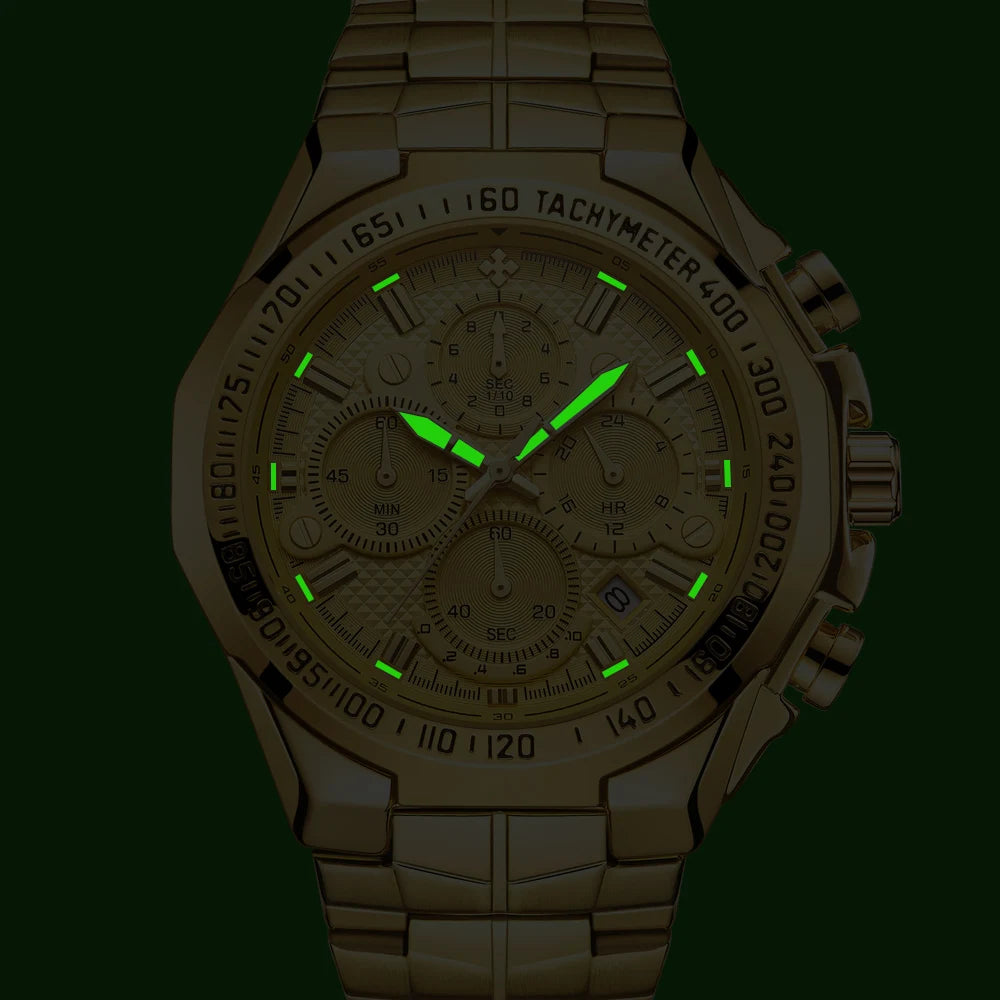 Relogio Masculino WWOOR Mens Watches 2026 Top Brand Luxury Wrist Watches For Men Gold Big Golden Male Chronograph Wristwatch Man