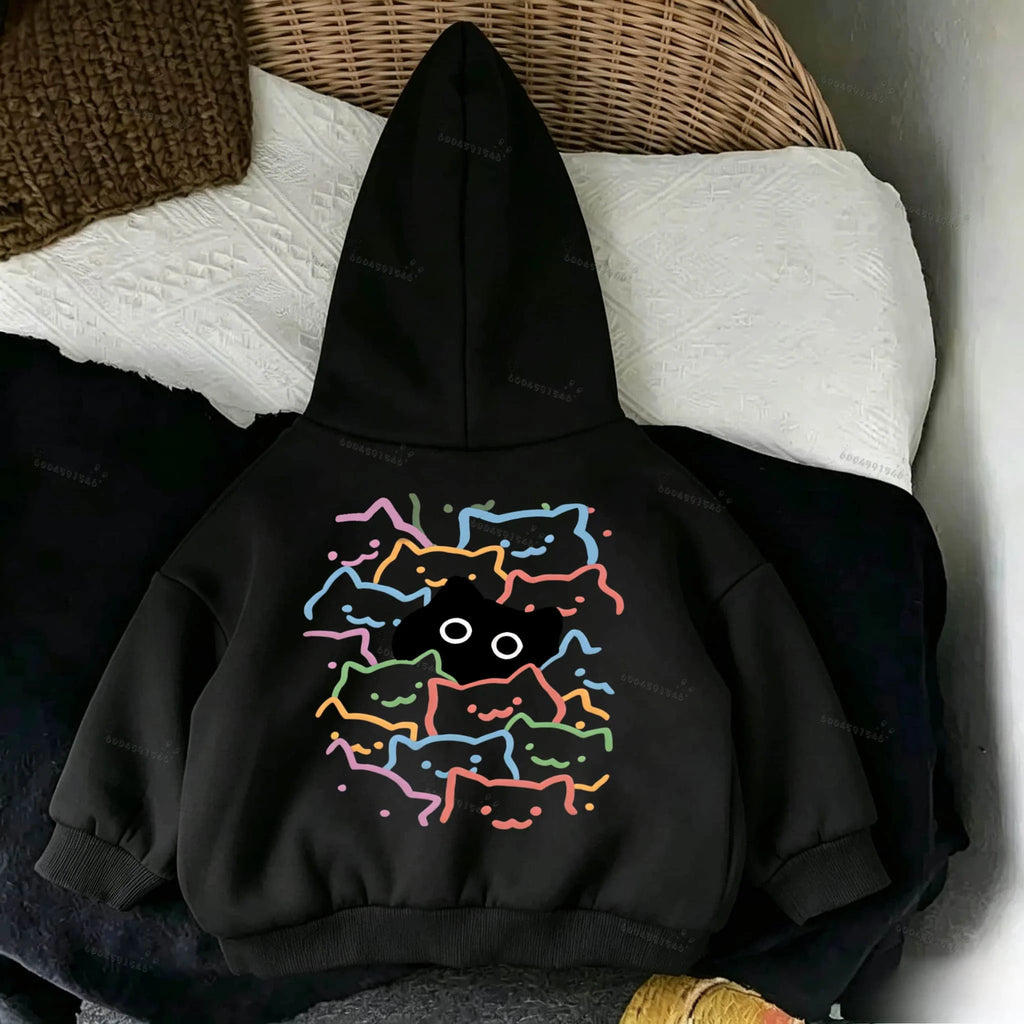 Spring, Autumn and Winter Children'sComfortable Hooded Sweatshirt-Boys' and Girls' Casual FestivalCartoon Print Pullover Sweater