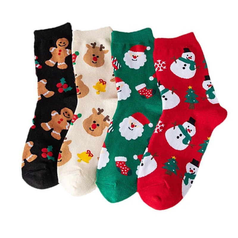 4 Pairs/Lot Children Girls Socks Christmas Socks For Kids Cotton 3-14 Years Comfortable Toddler Leg Warmers Boys Long Socks