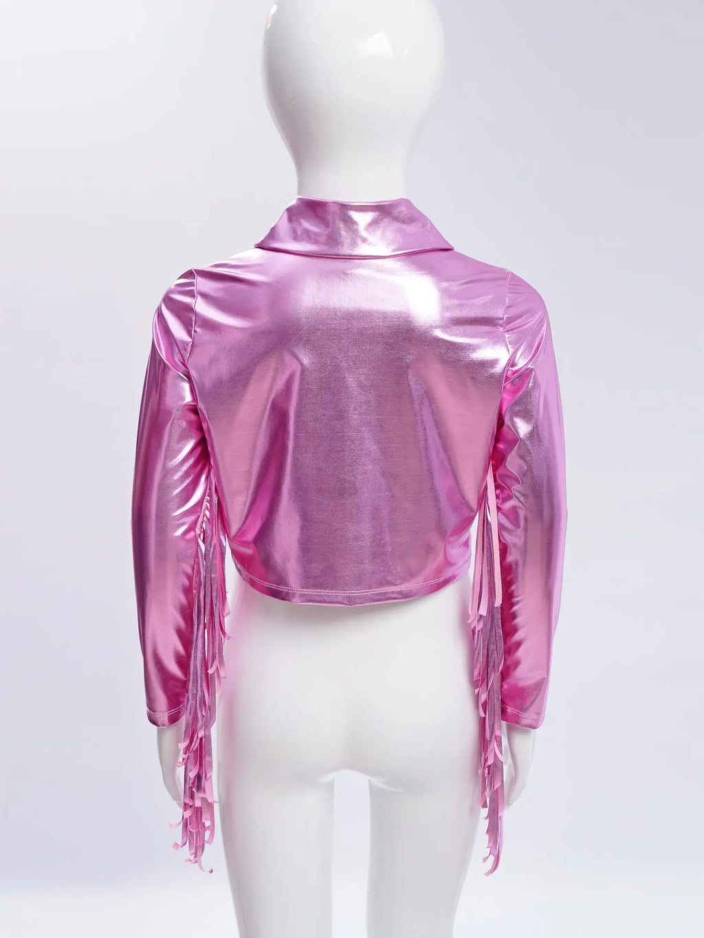 Kids Girls Long Sleeve Casual Sports Bomber Jackets Jazz Hip-hop Street Dance Costume Boys Shiny Metallic Baseball Outwear Coats