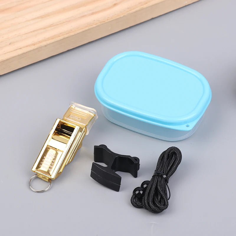 ★▲Professional Football Referee Whistles With Lanyard Box Big Sound Plastic Whistles Basketball Whistles  Equipment