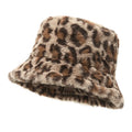 Female Vintage Faux Fur Fisherman Cap Hats For Women Dropshipping Winter Bucket Hat Women's Fashion Leopard Panama Warm Hats