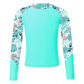 Kids Girls Swimming Shirt Sun Protection Long Sleeve Print Top Swimsuit UV Rash Guard Swimwear Surfwear Pool Beach Bathing Top