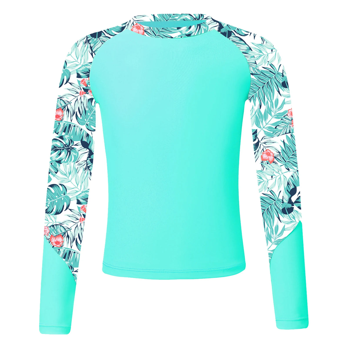 Kids Girls Swimming Shirt Sun Protection Long Sleeve Print Top Swimsuit UV Rash Guard Swimwear Surfwear Pool Beach Bathing Top