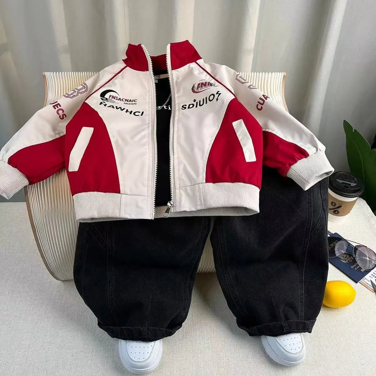 Korean Version Boys Jacket Children's Spring and Autumn Motorcycle Suit New Boys' Sports Jacket Children Clothing Baby Outerwear
