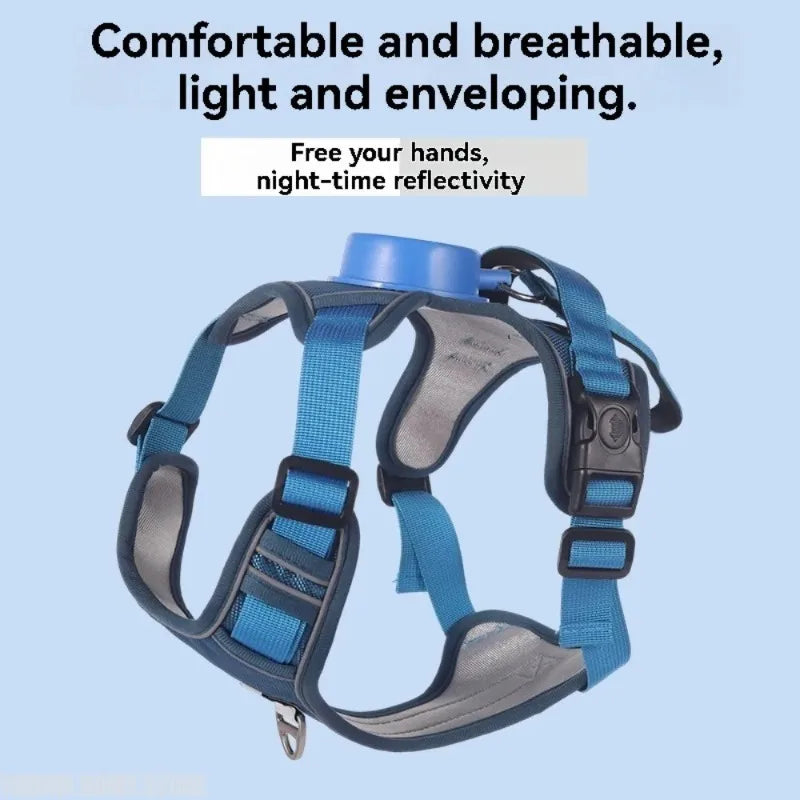Collars Harnesses Leads Automatic Retractable Dog Leash Chest Back Strap Rope Integrated Vest Reflective Vest Pets Pet Supplies